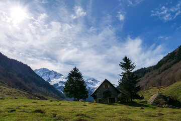 French Pyrenees: road of  Gave de Brousset, Laruns, France