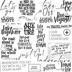 Fototapeta premium Travel and Adventure Word Art Set