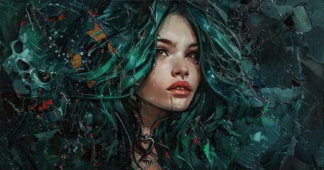 create a hyperrealistic hyperdetailed grimdark oil painting with visible brushstrokes and textured thick paint that is cracking and peeling and dripping