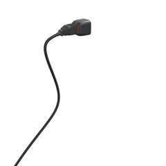 The black color charger plug bac veiw for electric verhicle concept, charger plug for ev battery idea, the blank charger model.