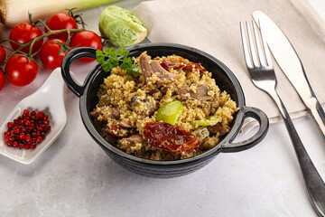 Bulgur with lamb and vegetables
