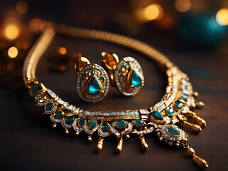Bokeh photography of Indian jewelry
