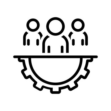 Vector black line icon for Staff augmentation