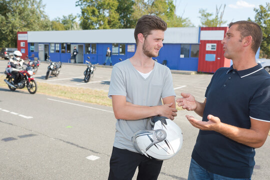 auto school student during motorcycle license