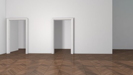 Fototapeta premium Empty room with Wall Background. 3D illustration, 3D rendering 