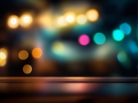 Background image of abstract blurred restaurant lights.