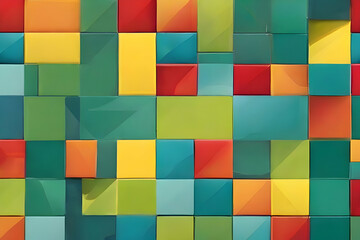 abstract colorful background. pattern, square, geometric, design, mosaic, color, colorful, art, vector, texture, seamless, wallpaper,Ai generated 