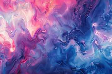 Abstract Painting With Blue, Pink, and Purple Colors