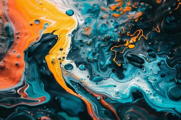 Close Up View of a Liquid Painting