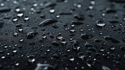 Rain on a black background. Raindrop overlay