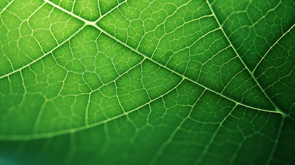 Intricate Patterns of Veins Visible on a Detailed Close-Up of Fresh Green Leaf Segments