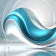 a blue and white wave 3d render