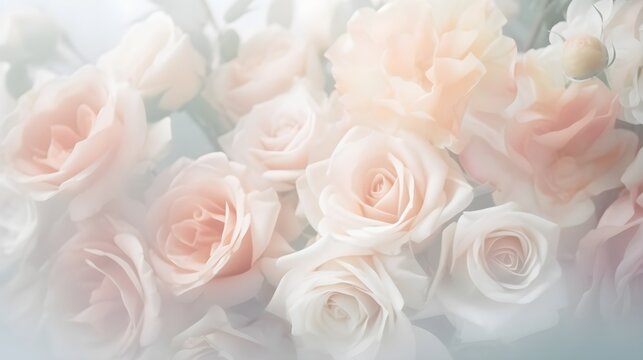 soft light dreamy pastel pink wedding bouquet floral abstract background