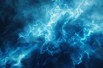 Swirling Smoke in Blue and Black Background