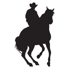Cowboy Silhouette on White Background