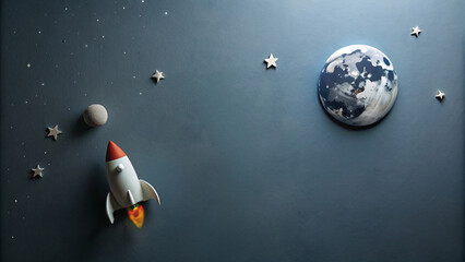 Astronaut launches into space, earth, merging with space exploration - obrazy, fototapety, plakaty