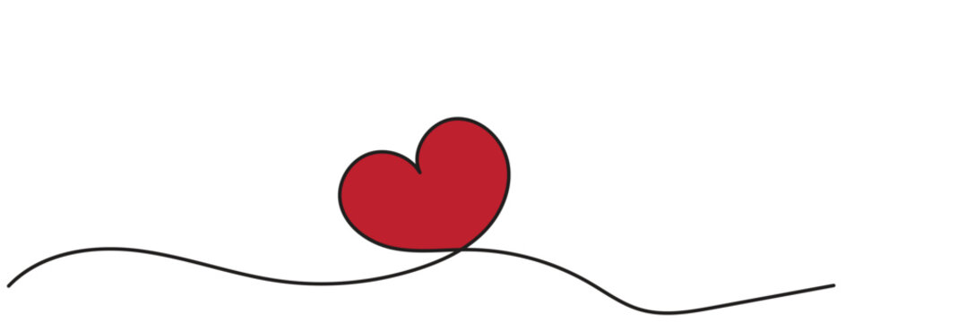 recommend clip art: Hand drawn red heart shape, one line heart drawing with background,