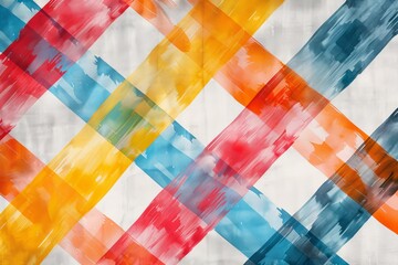 Colorful Abstract Painting With Squares and Lines