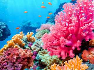 Fototapeta na wymiar Colorful soft coral underwater background