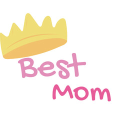 crown for mother sticker illustration