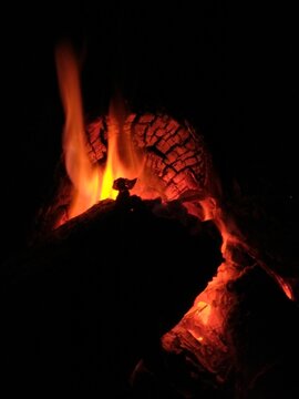 fire in the fireplace