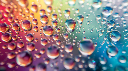 drops of water on a glass against a colored background