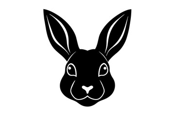 rabbit head silhouette vector illustration