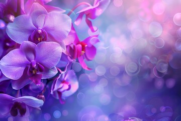 A Bunch of Purple Orchids on a Blurry Background