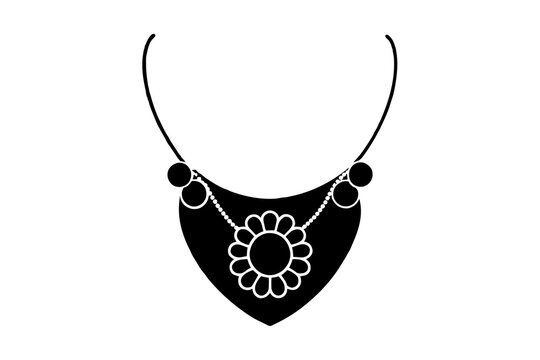 necklace silhouette vector illustration