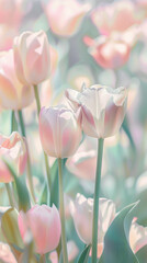 Obraz premium Elegant White Tulips with Water Drops