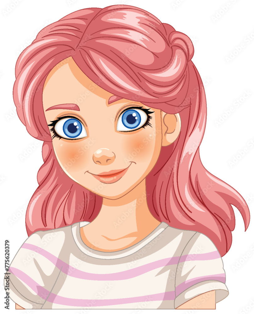 Canvas Prints vector illustration of a cheerful young girl