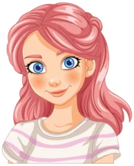 Foto op Plexiglas Kinderen Vector illustration of a cheerful young girl