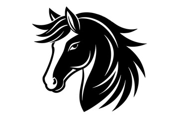 Naklejka premium horse head silhouette vector illustration