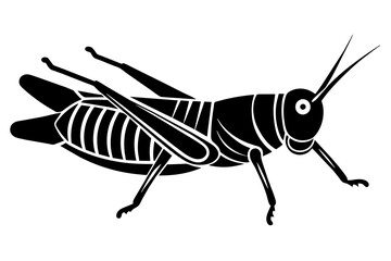 grasshopper silhouette vector illustration - obrazy, fototapety, plakaty