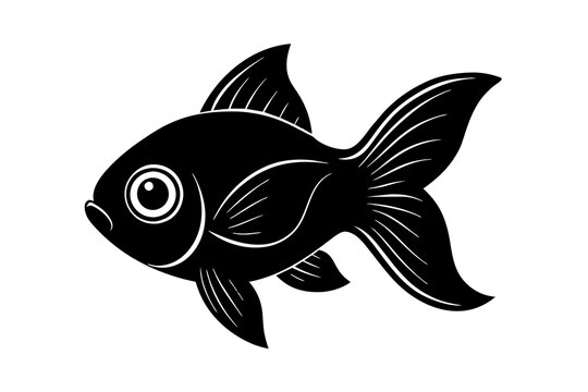 recommend clip art: goldfish silhouette vector illustration