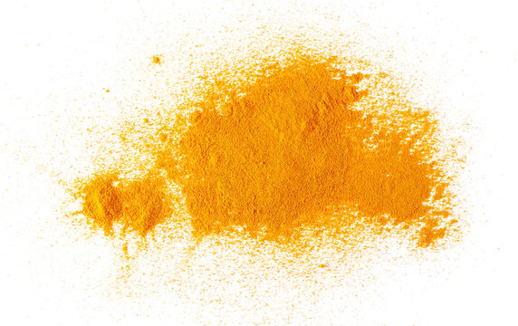 Turmeric pile isolated on white background