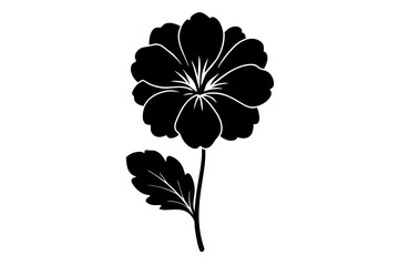 geranium silhouette vector illustration