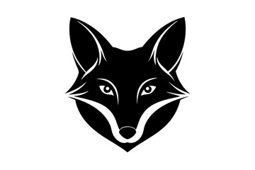 fox head silhouette vector illustration