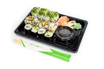 Sushi pack isolated on white