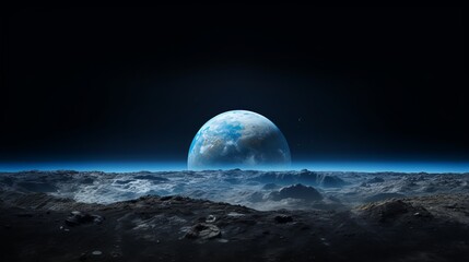 Naklejka na ściany i meble Earth view from moon