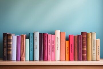 Diverse stack of books showcasing vibrant covers in a variety of different colors