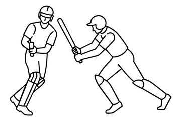cricket player silhouette vector illustration