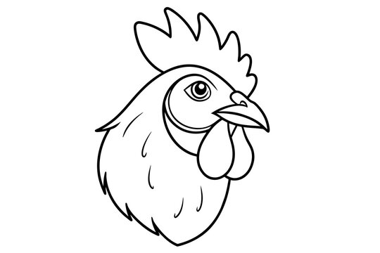 chicken head silhouette vector illustration