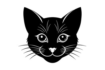 cat head silhouette vector illustration