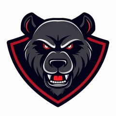 3D Render of an intimidating grizzly bear mascot logo design for esports, on isolated white background, Generative AI