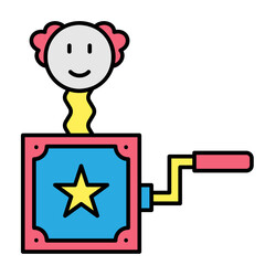 Illustration of Jack In The Box design Filled Icon