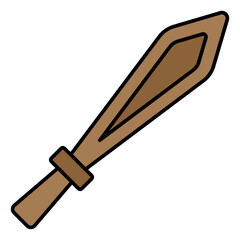 Illustration of Wooden Sword design Filled Icon