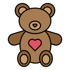 Illustration of Teddy Bear design Filled Icon