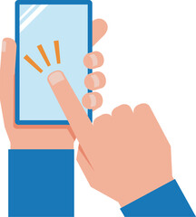 スマホをタップする手 © Mono