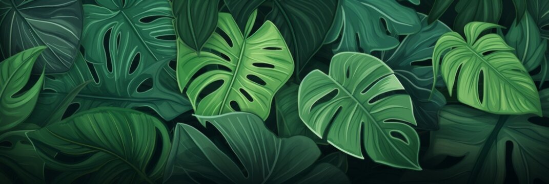 Tropical leaves pattern